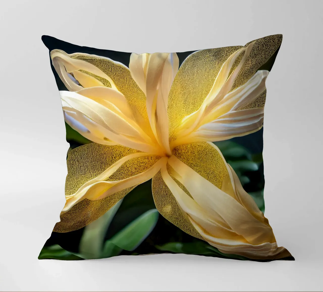Macro fiore di oleandro giallo cuscino da Bold Blooms