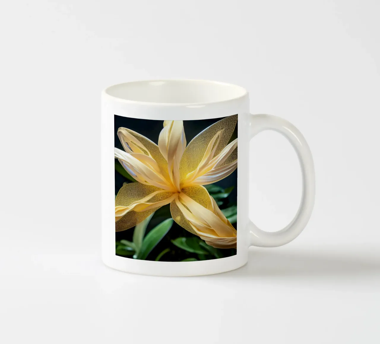 Macro fiore di oleandro giallo tazza in ceramica da Bold Blooms