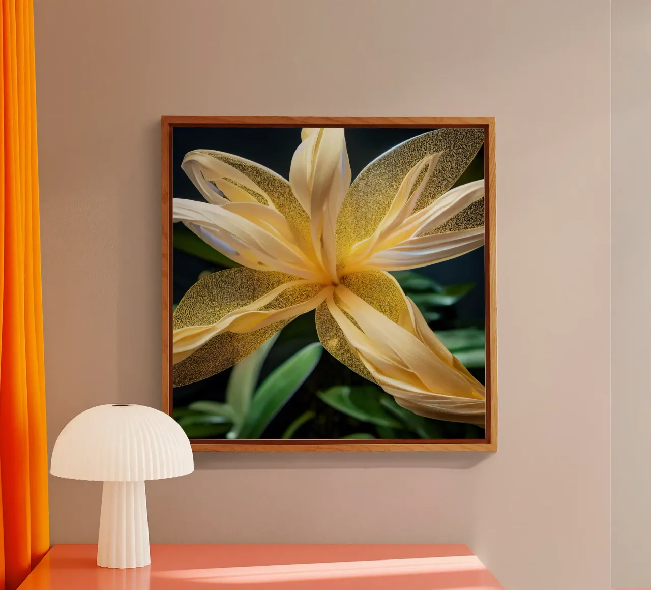 Macro fiore di oleandro giallo plexiglass da Bold Blooms