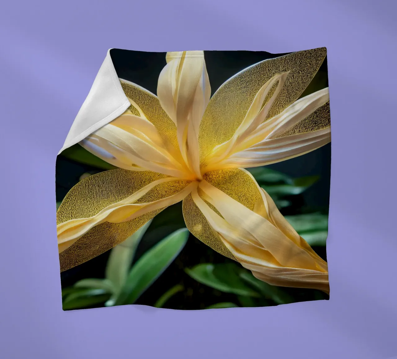 Macro fiore di oleandro giallo coperta in pile da Bold Blooms