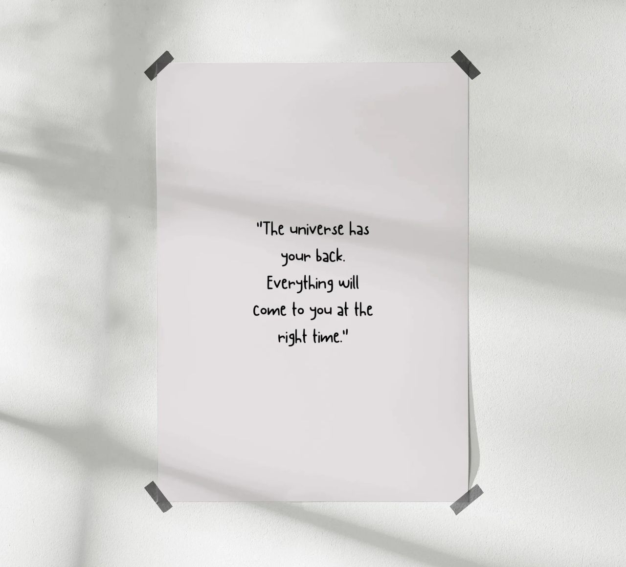 Typografie Affirmation The Universe has your back poster da HummelBär