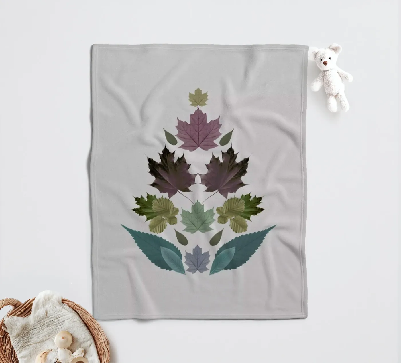 Leaves Tree Fleecedecke von The Wall Shop