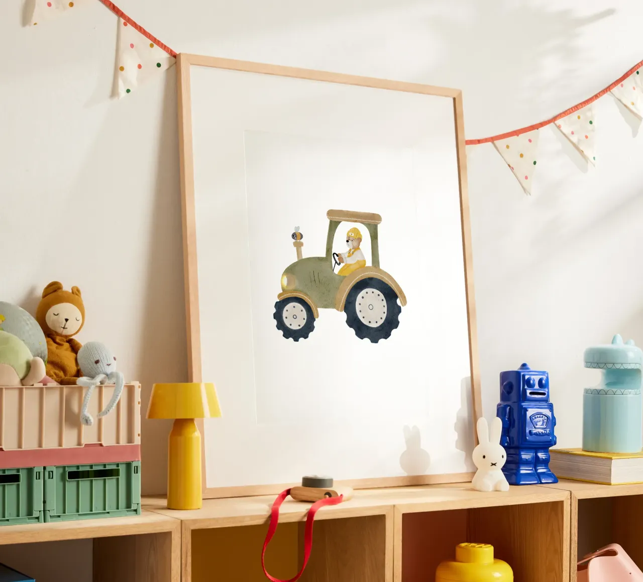 Traktor Hummel Bär Bauernhof poster con telaio in alluminio da HummelBär