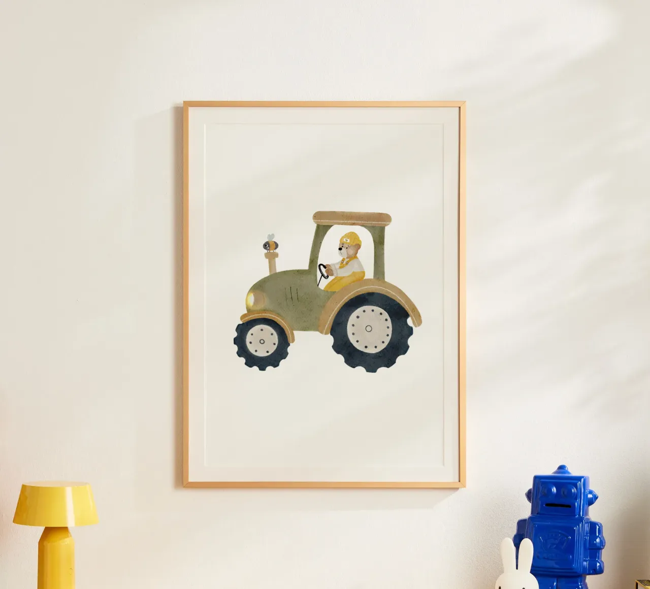 Traktor Hummel Bär Bauernhof poster con telaio in alluminio da HummelBär