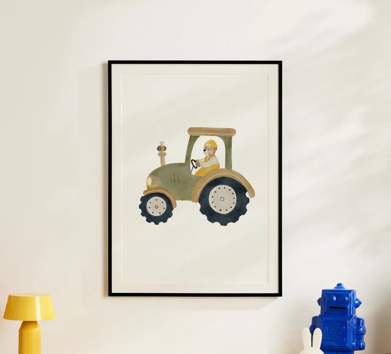 Traktor Hummel Bär Bauernhof poster con telaio in alluminio da HummelBär