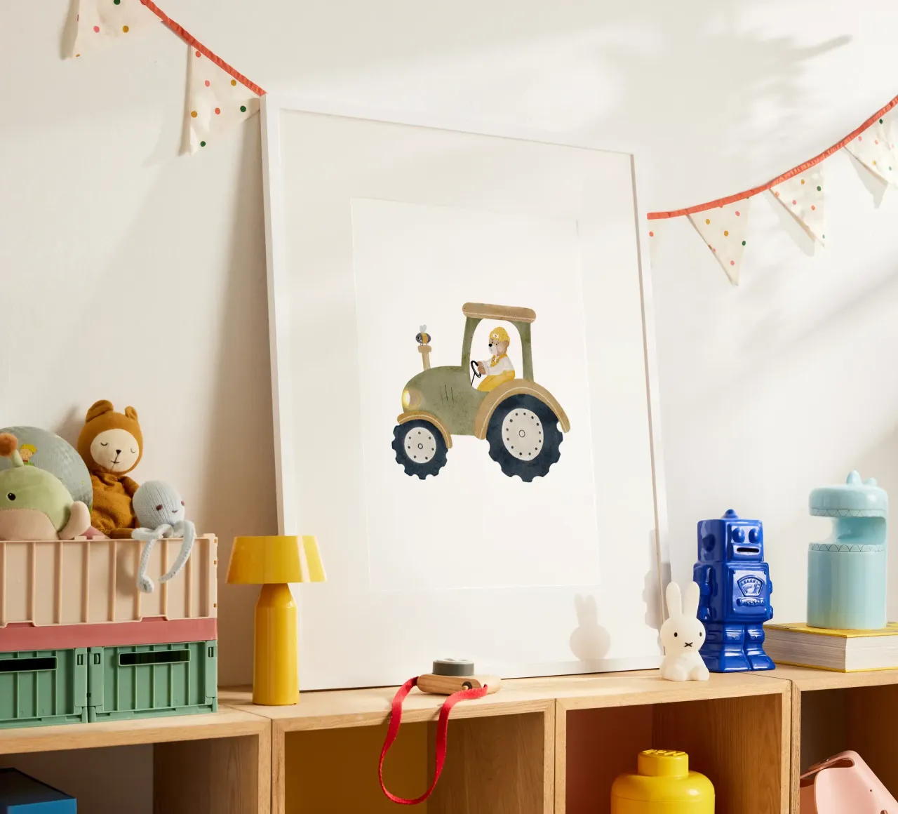 Traktor Hummel Bär Bauernhof poster con telaio in alluminio da HummelBär