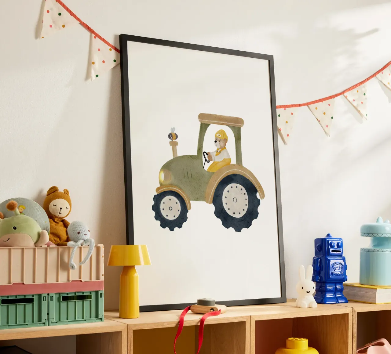 Traktor Hummel Bär Bauernhof poster con telaio in alluminio da HummelBär