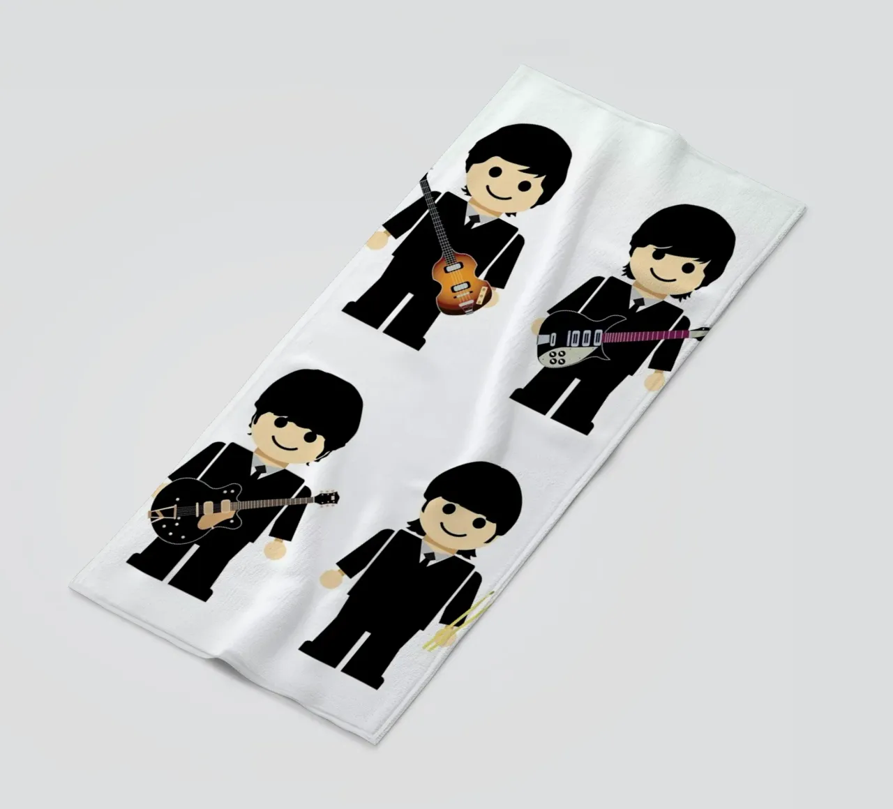 The Beatles Toy beach towel by Rafa Gomes