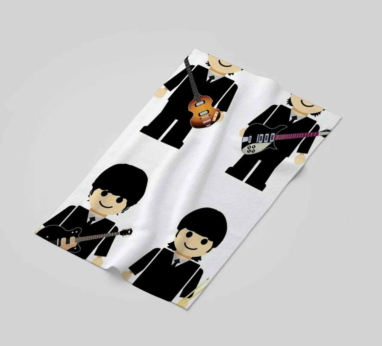The Beatles Toy beach towel by Rafa Gomes