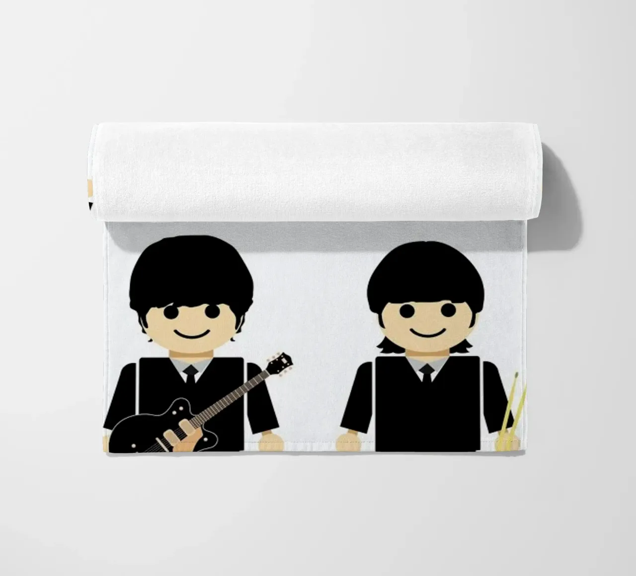 The Beatles Toy beach towel by Rafa Gomes