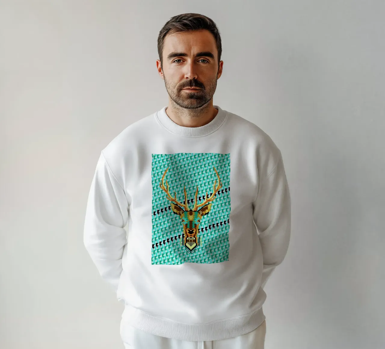 Geometric Deer felpa da Chobopop