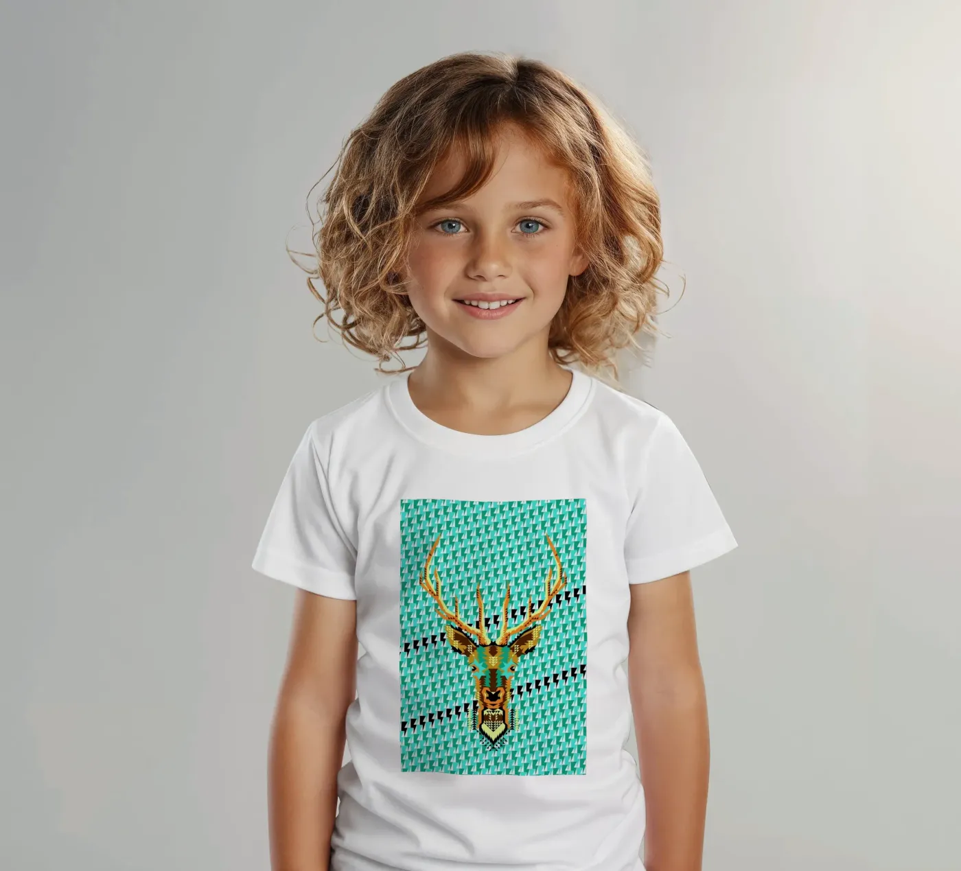 Geometric Deer t-shirt bambini da Chobopop