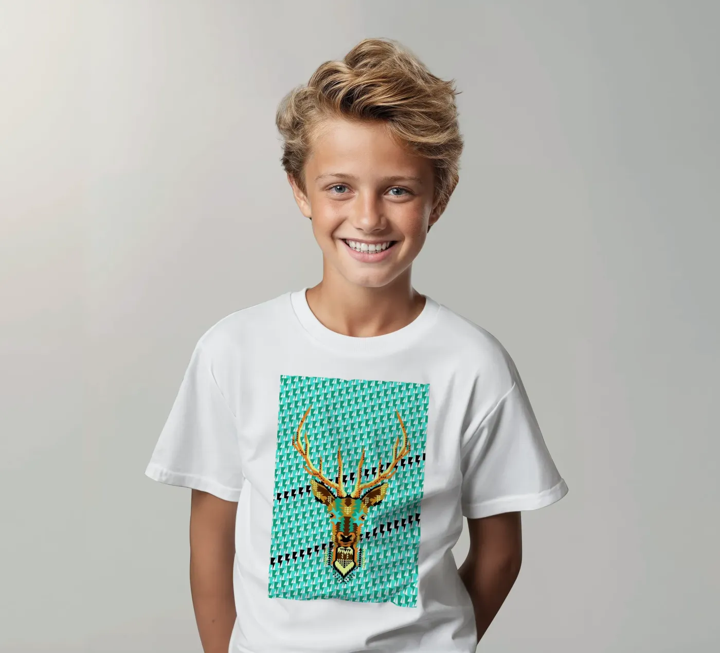 Geometric Deer t-shirt bambini da Chobopop