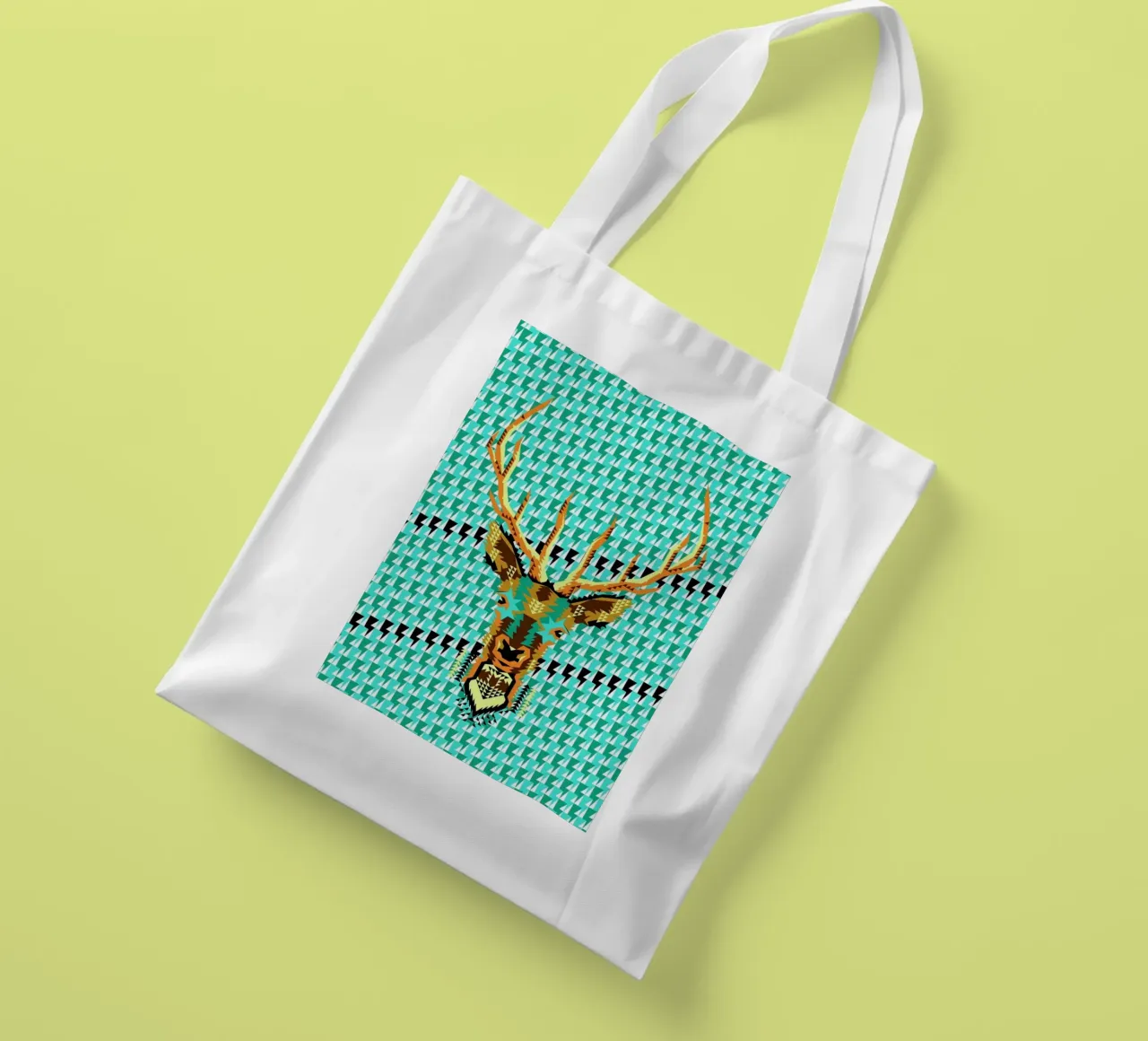 Geometric Deer Jutebeutel von Chobopop