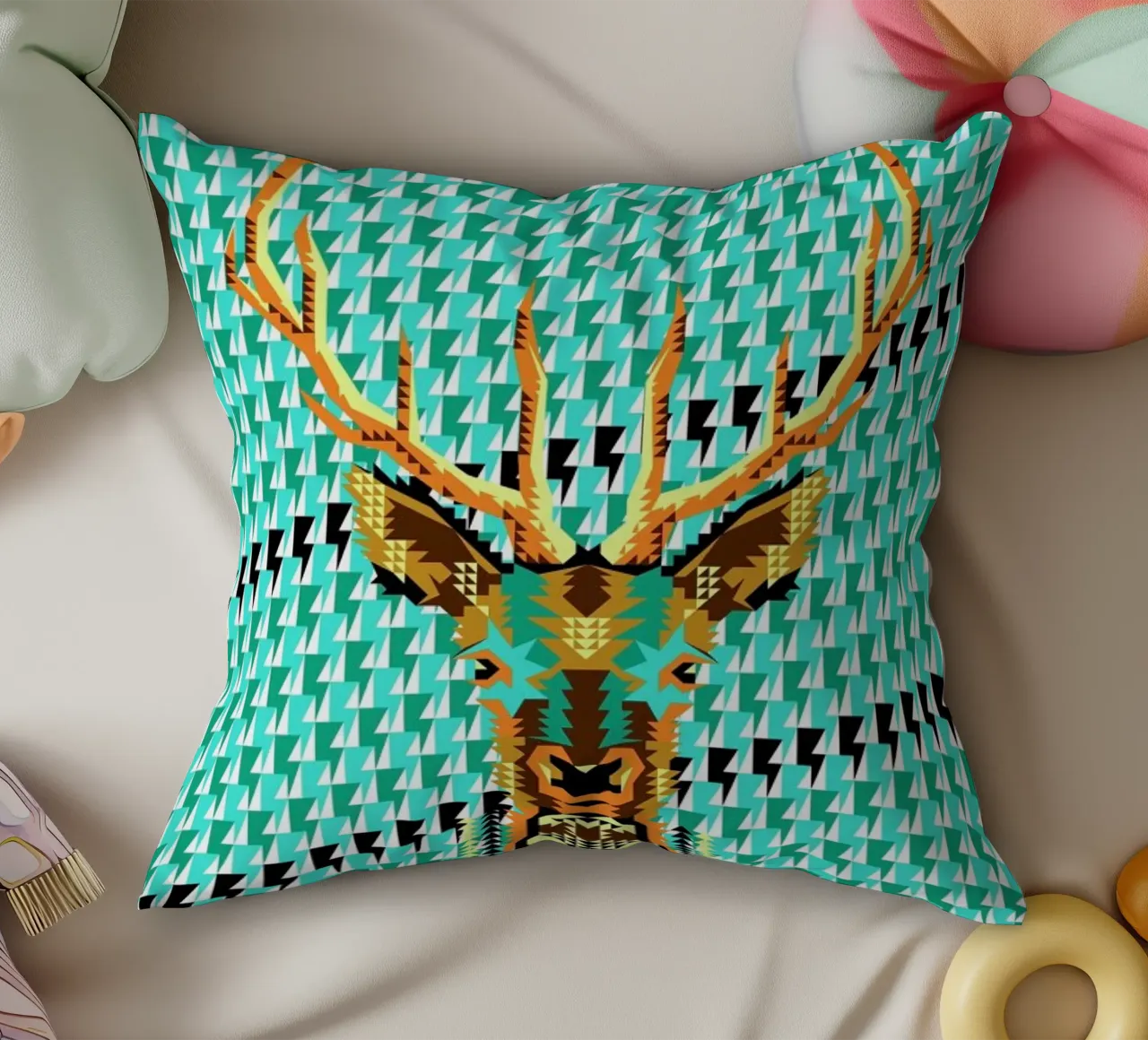 Geometric Deer cuscino da Chobopop