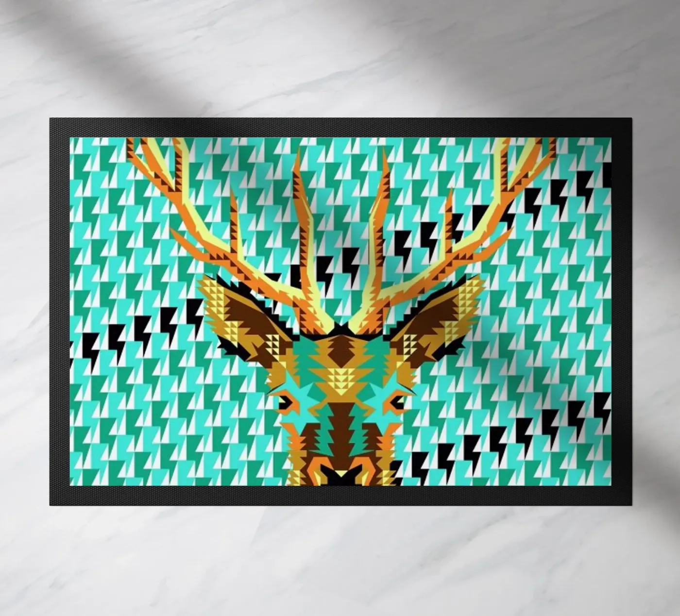 Geometric Deer Fußmatte von Chobopop