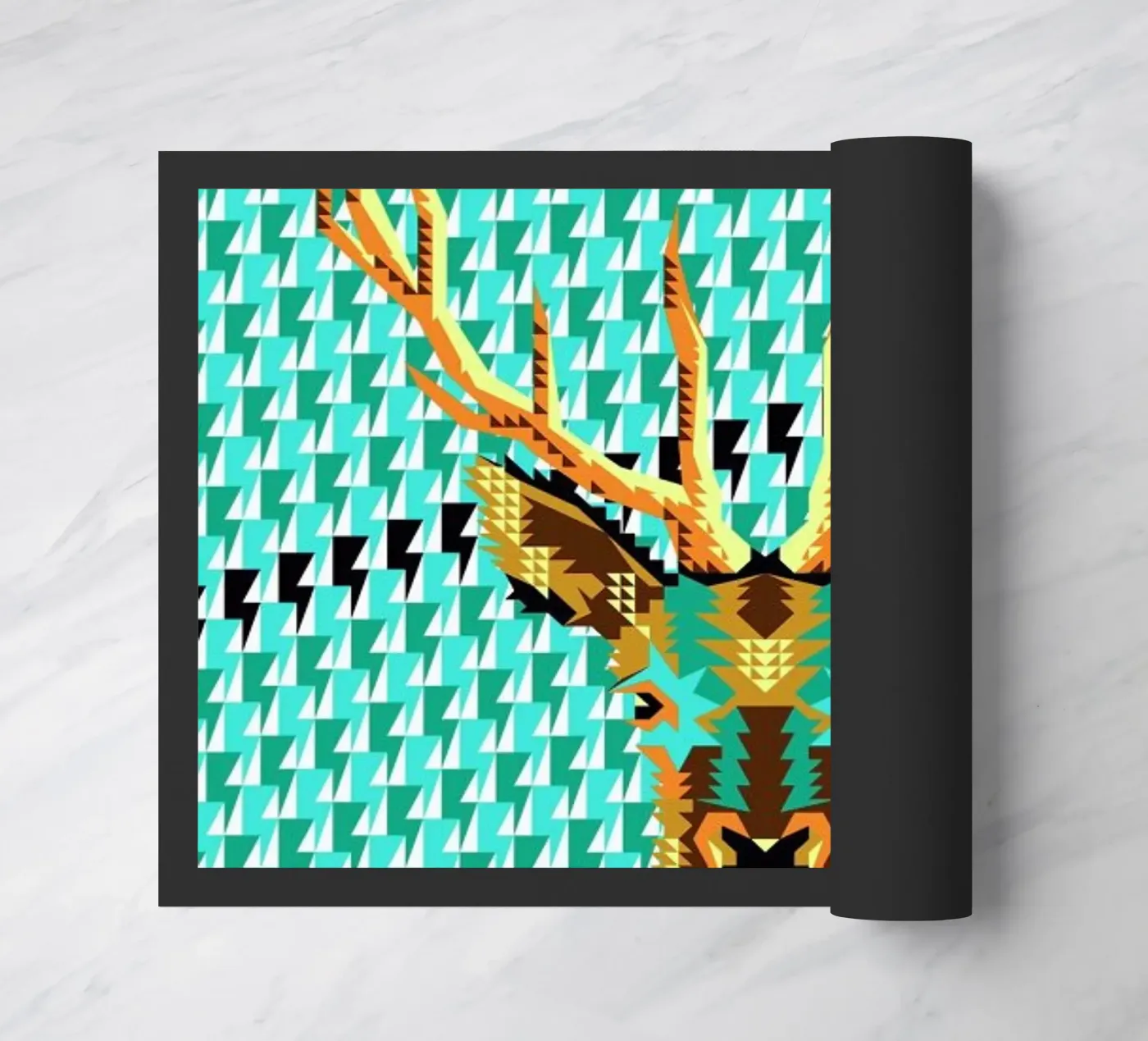 Geometric Deer Fußmatte von Chobopop