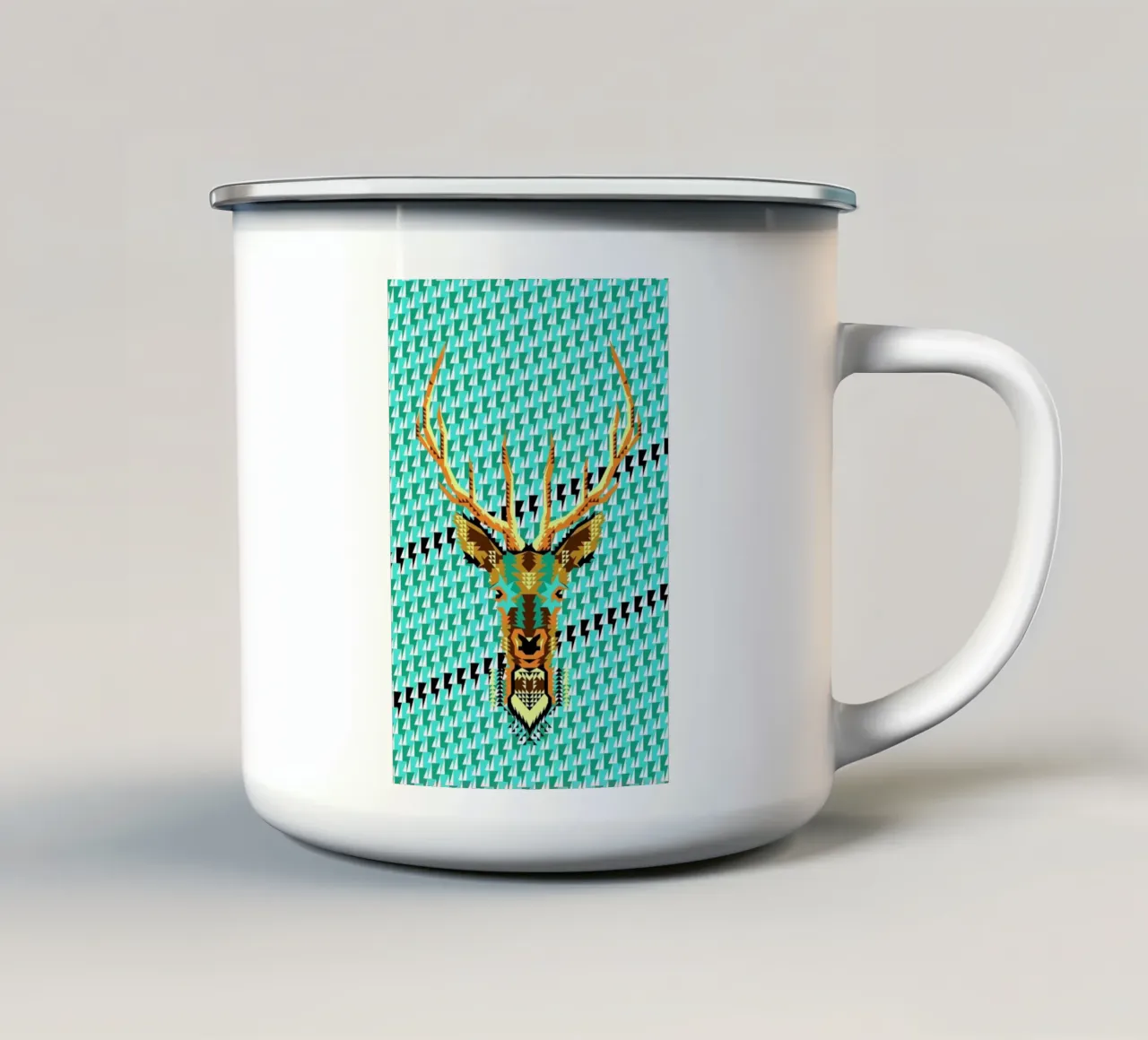 Geometric Deer tazza in smalto da Chobopop