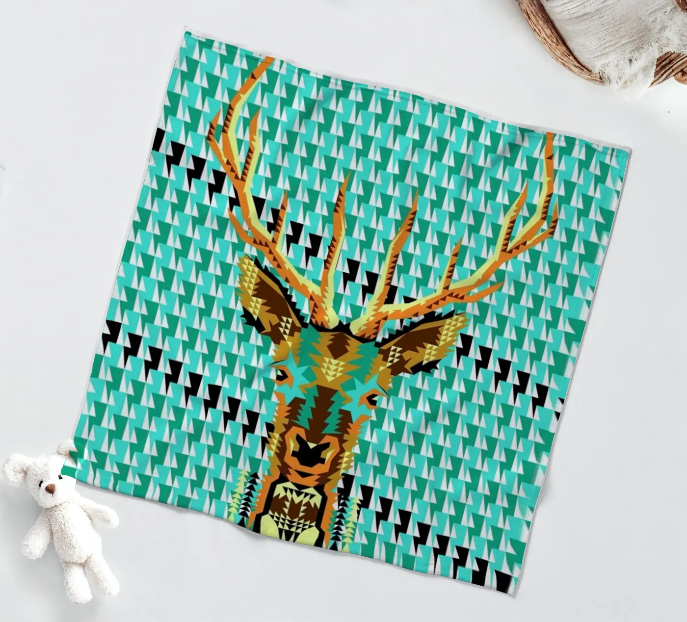 Geometric Deer coperta in pile da Chobopop