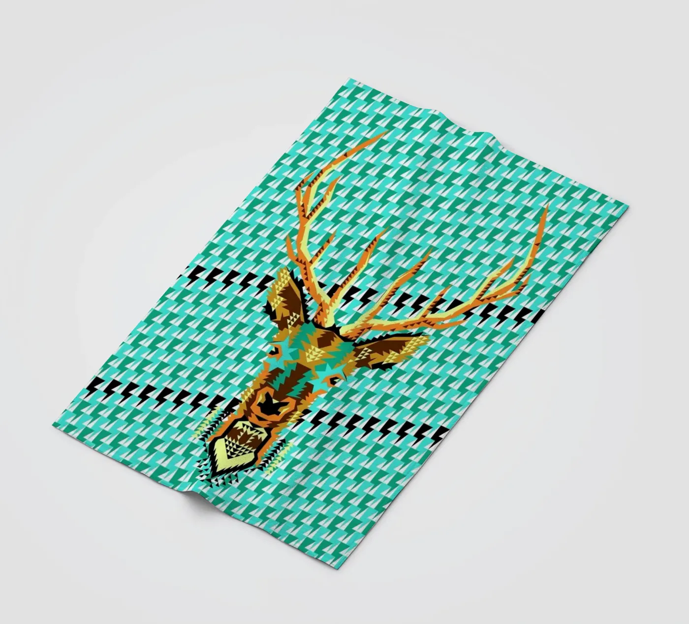 Geometric Deer Fleecedecke von Chobopop