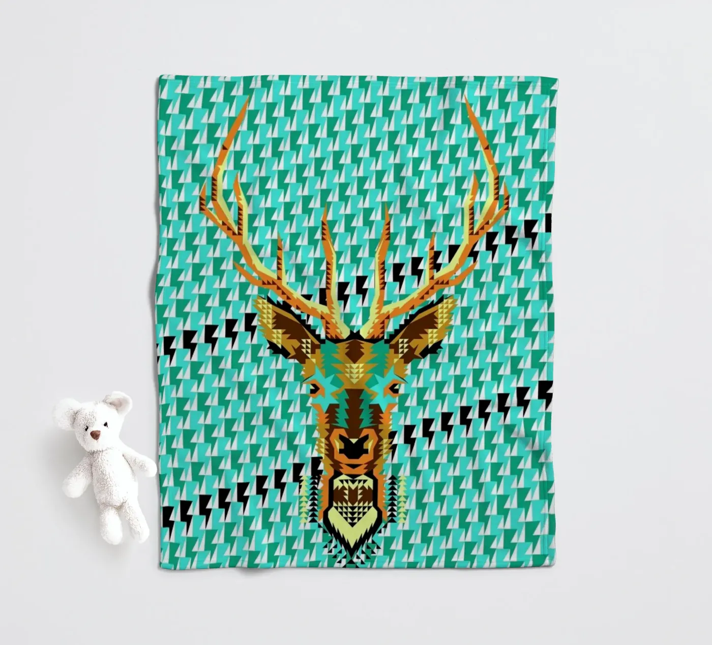 Geometric Deer coperta in pile da Chobopop