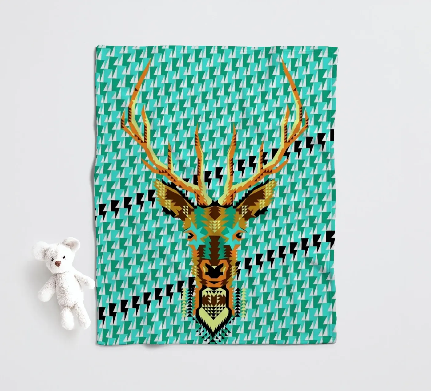 Geometric Deer Fleecedecke von Chobopop