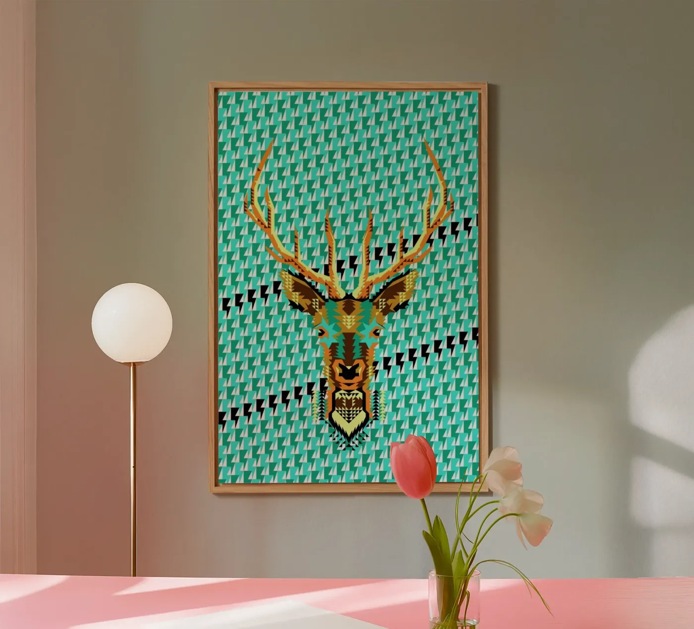 Geometric Deer forex plate by Chobopop