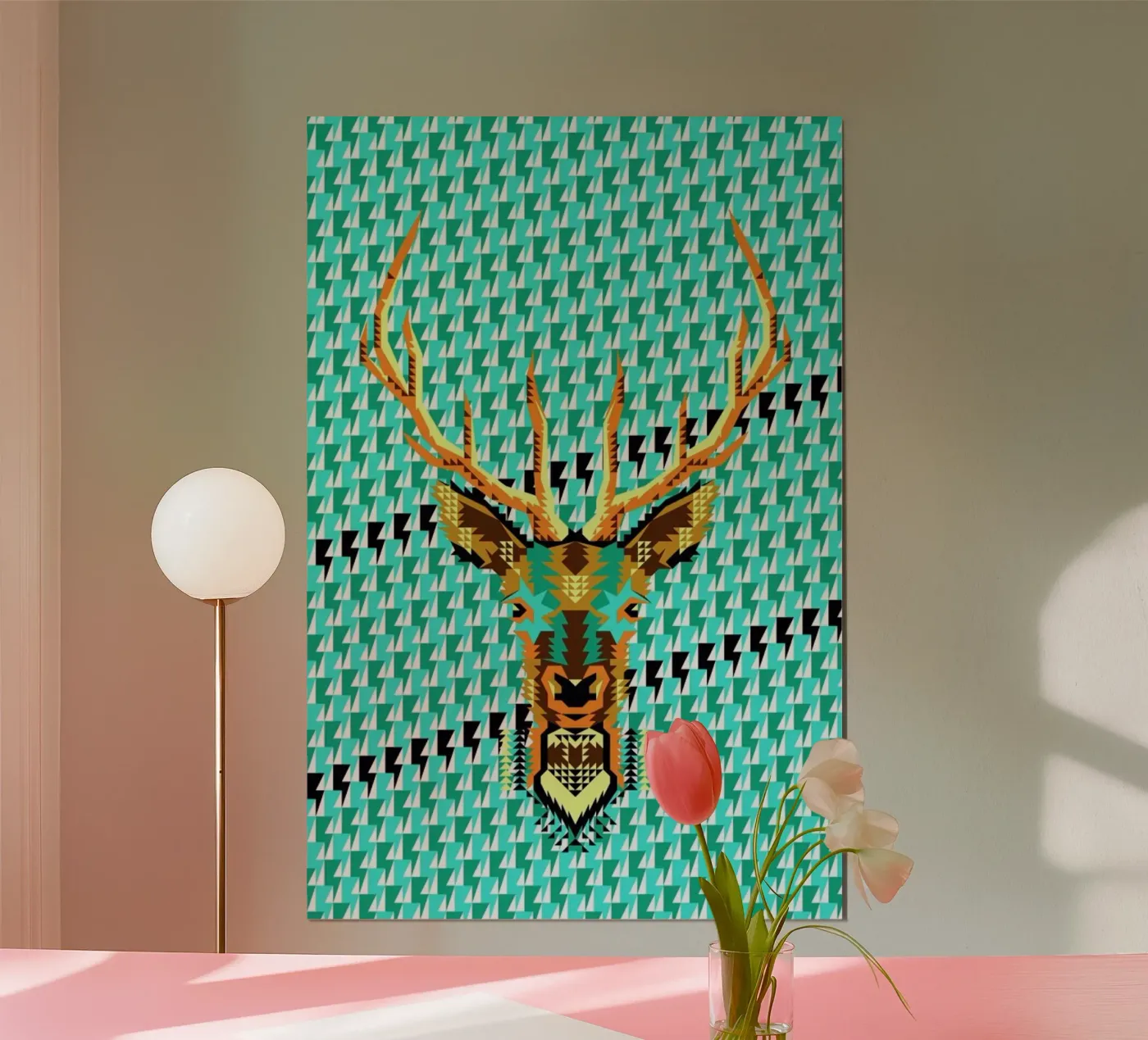 Geometric Deer poster by Chobopop