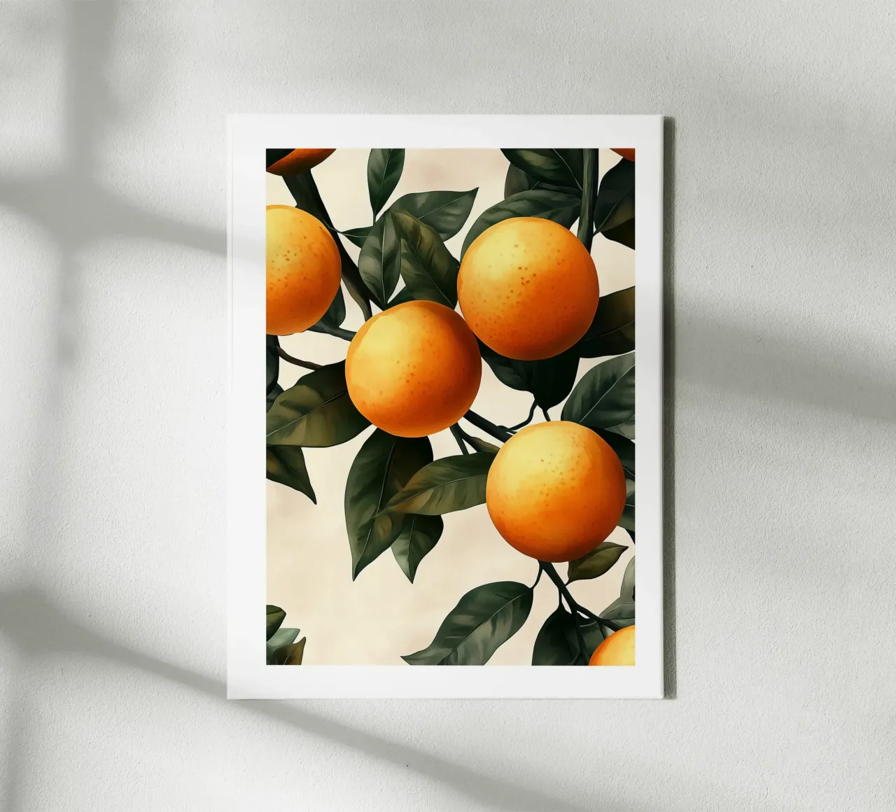 Bright oranges on a branch canvas with Floater frame by Spice & Style