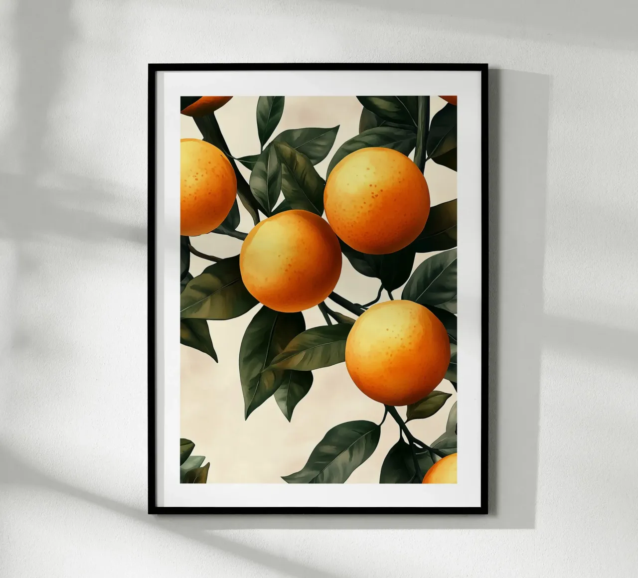 Arancioni brillanti su un ramo poster con telaio in alluminio da Spice & Style