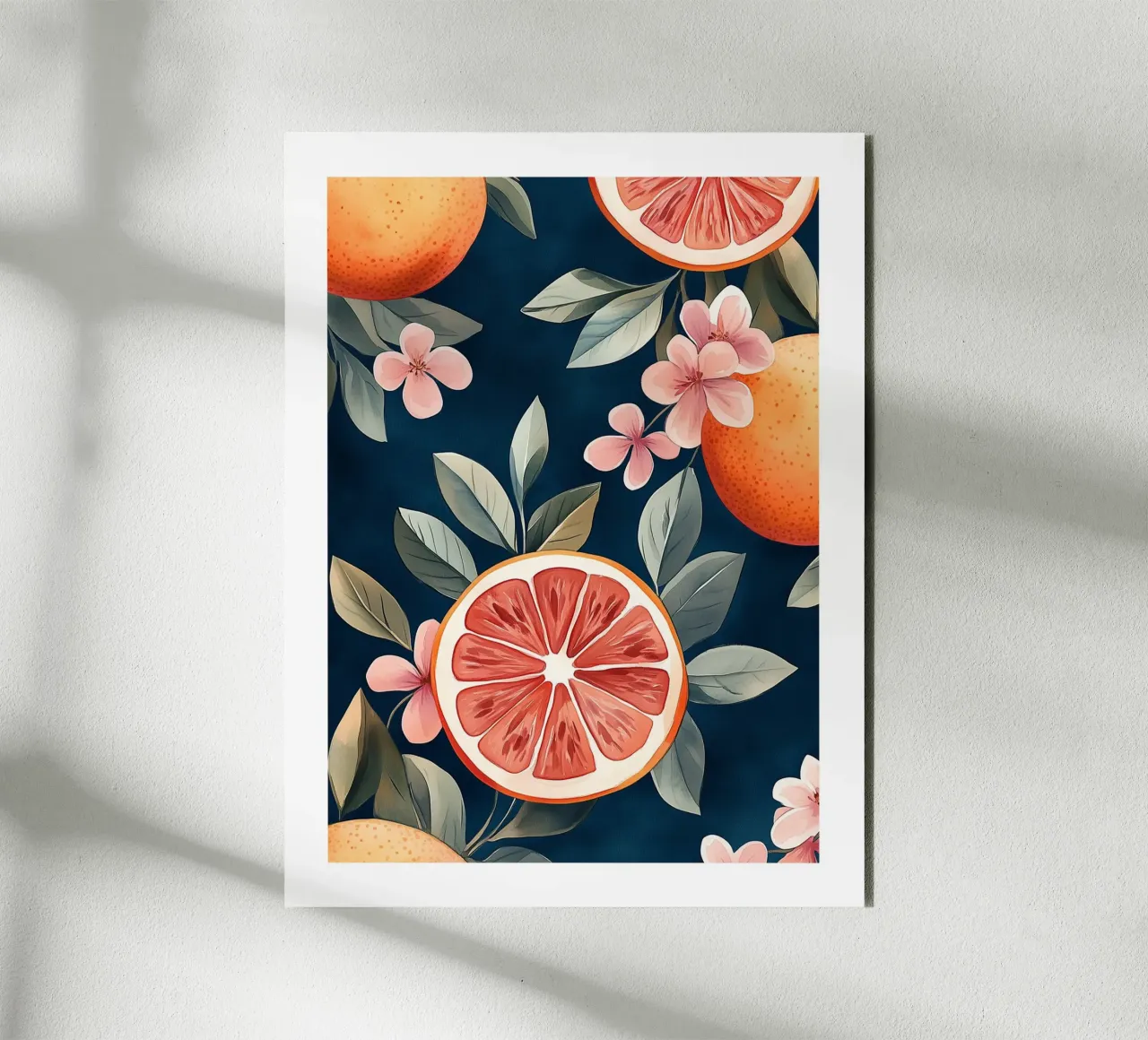 Pompelmo e fiori esotici alluminio dibond da Spice & Style