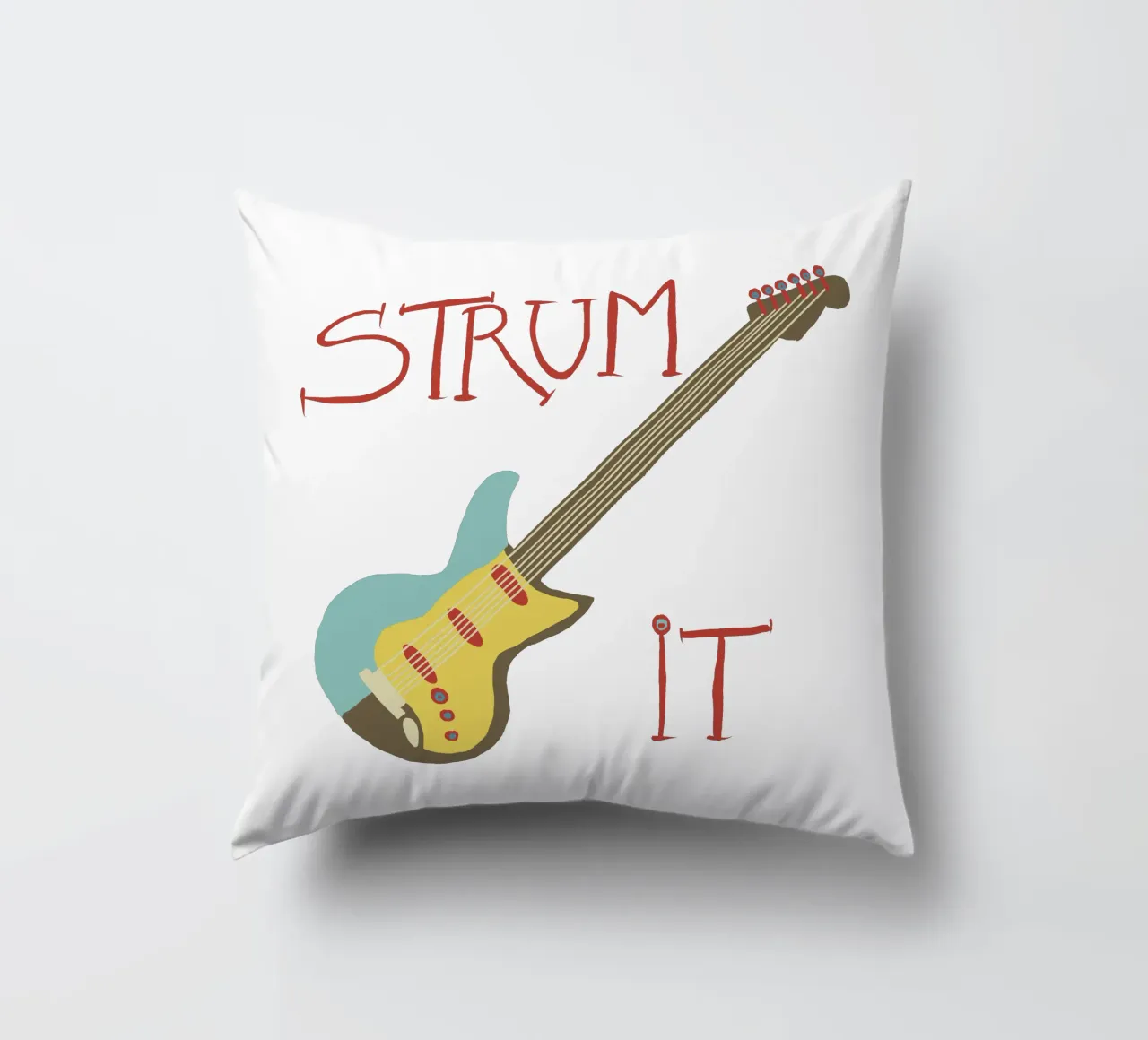 Strum it- minimalistisches Gitarren-Design cuscino da Christiane Luz Creativum