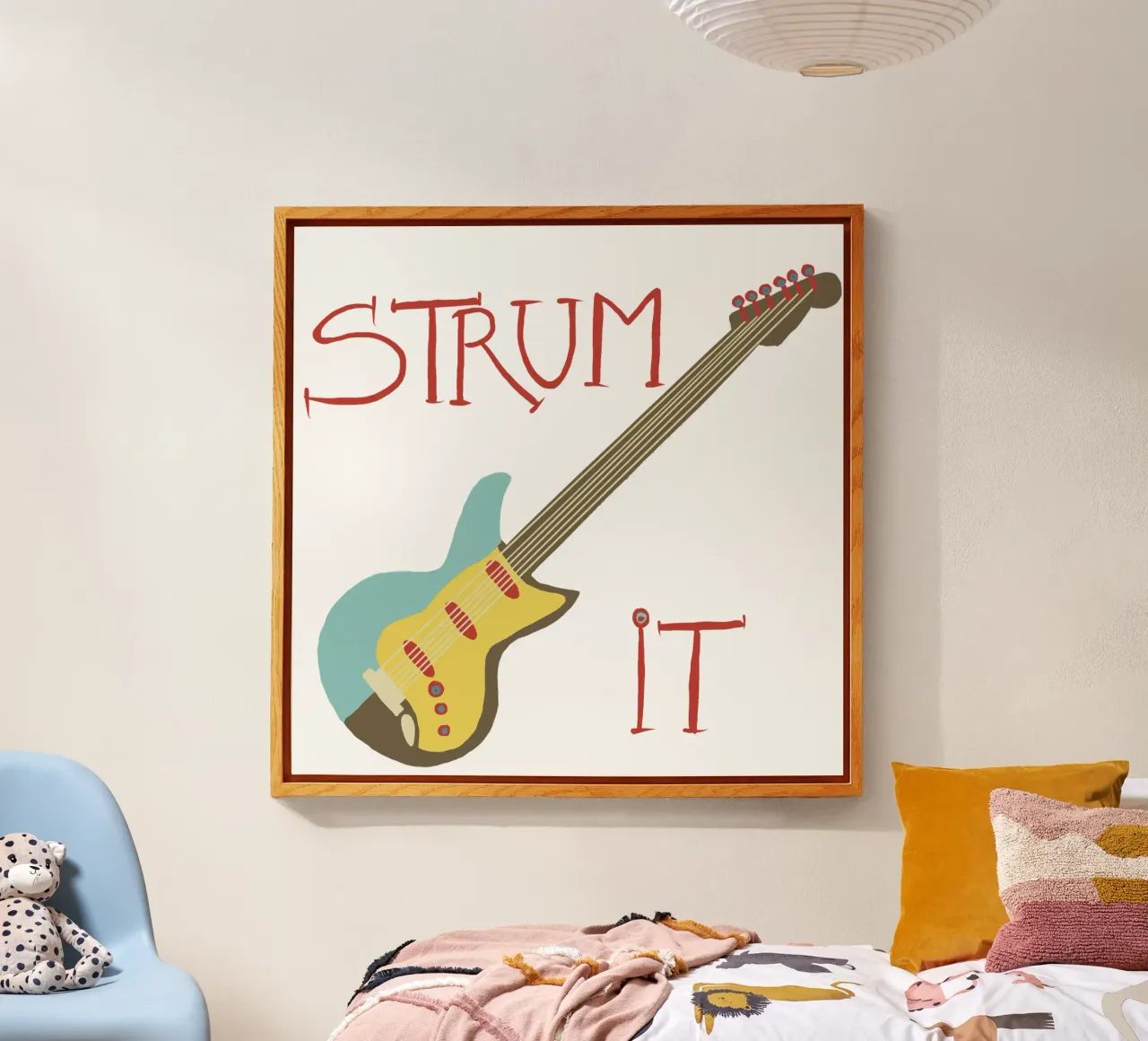 Strum it- minimalistisches Gitarren-Design plexiglass da Christiane Luz Creativum