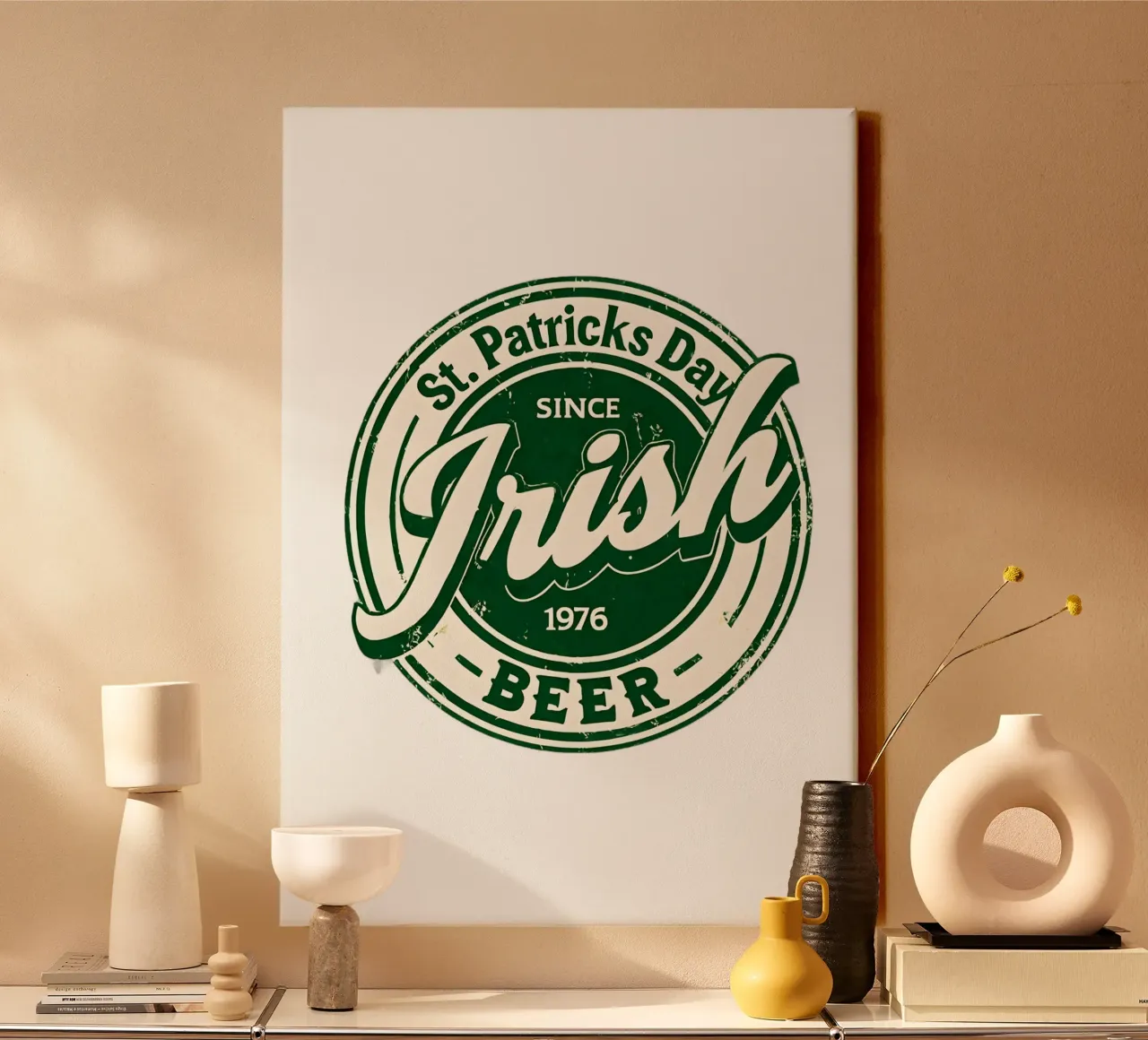 Birra irlandese per il giorno di San Patrizio tela con Cornice a cassetta da RETRO VINTAGE EDITION