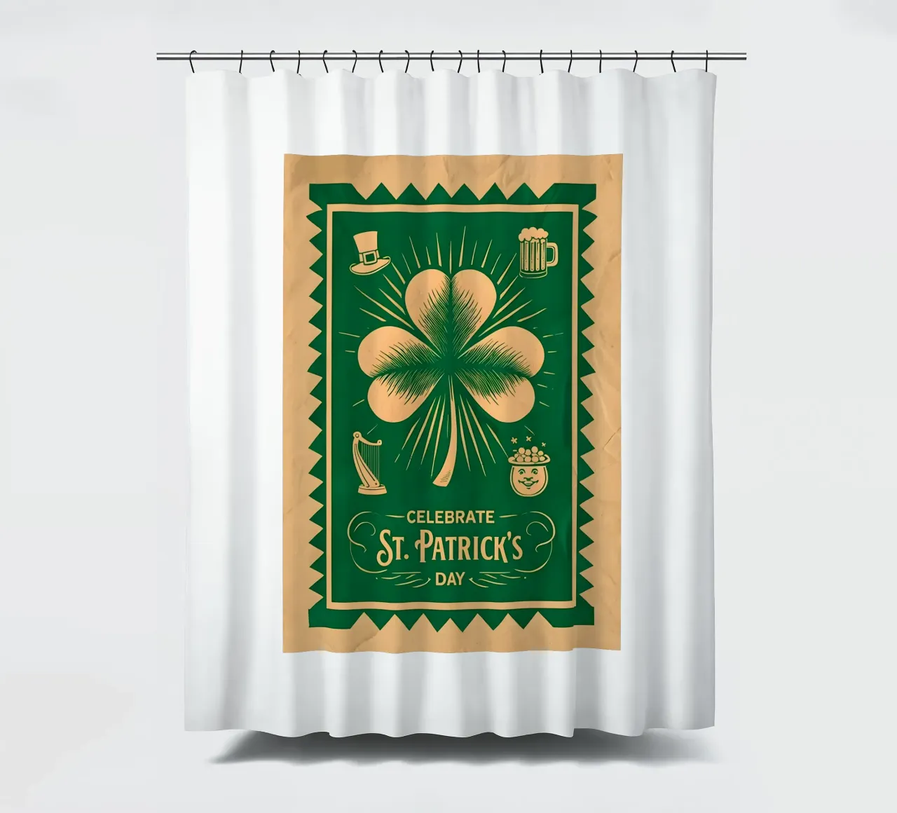 Feiern Sie den St. Patrick's Day Duschvorhang von RETRO VINTAGE EDITION