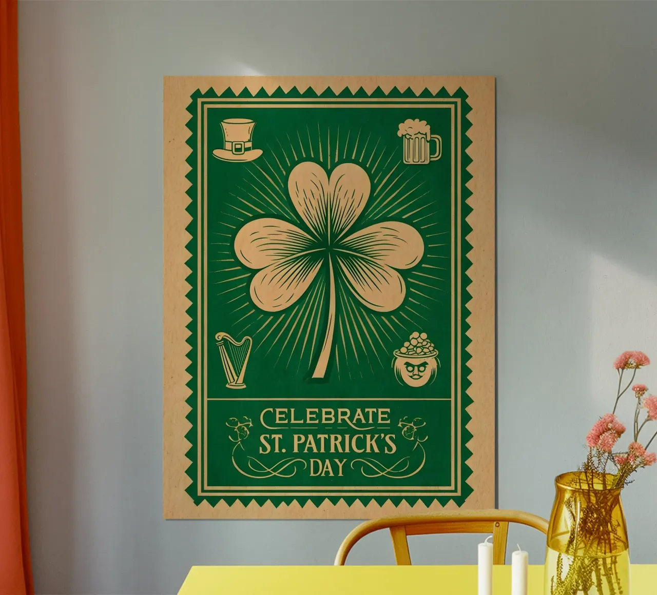 Feiern Sie den St. Patrick's Day Poster von RETRO VINTAGE EDITION