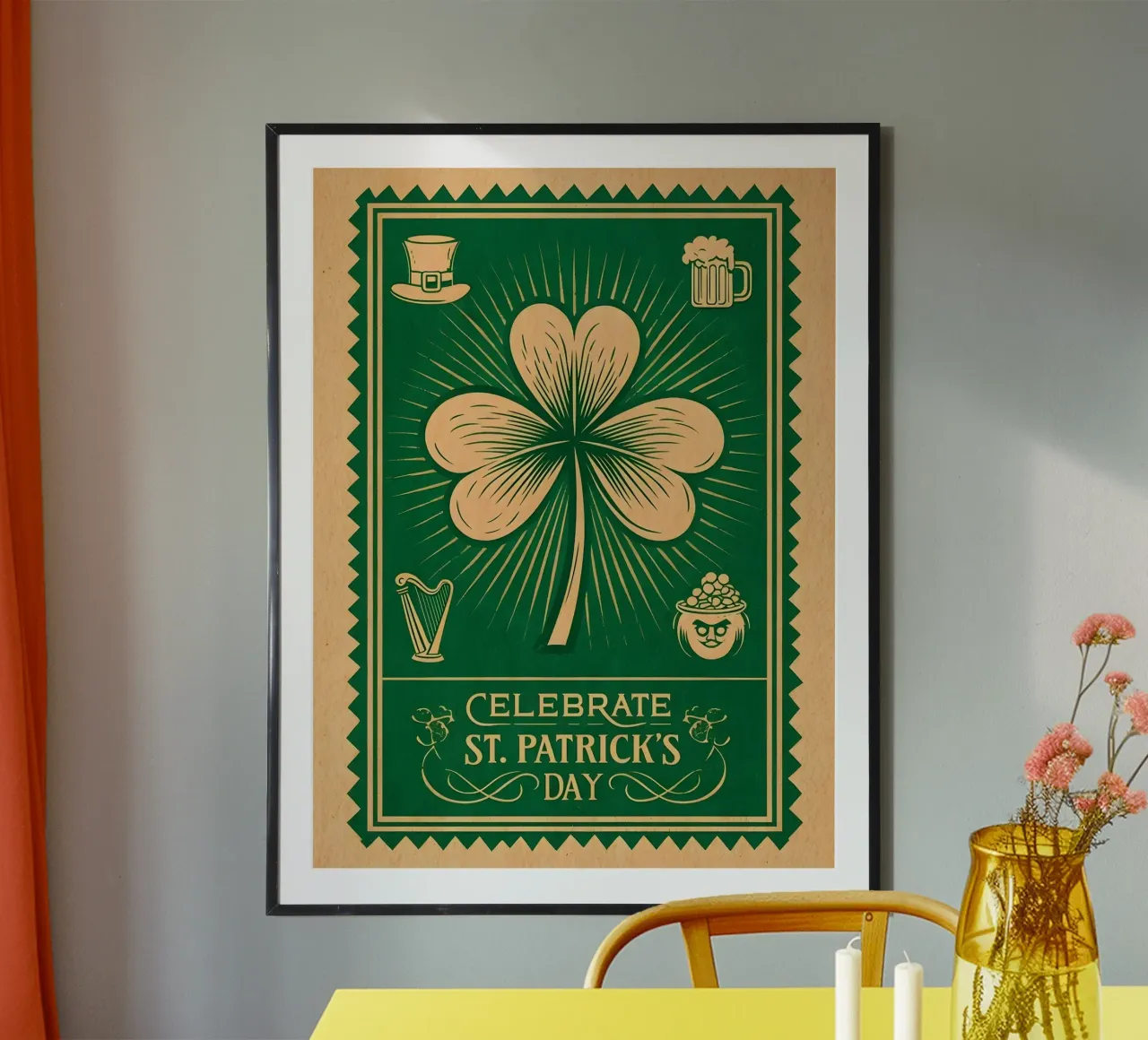 Feiern Sie den St. Patrick's Day Poster von RETRO VINTAGE EDITION