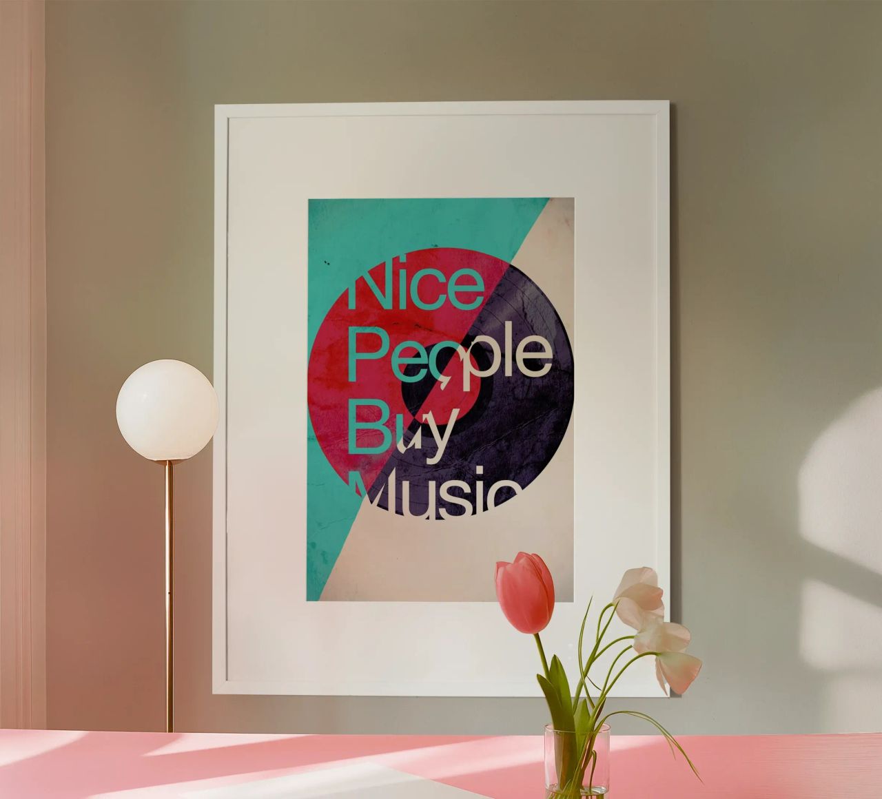 Nice people buy music poster con telaio in plastica da Danny Ivan