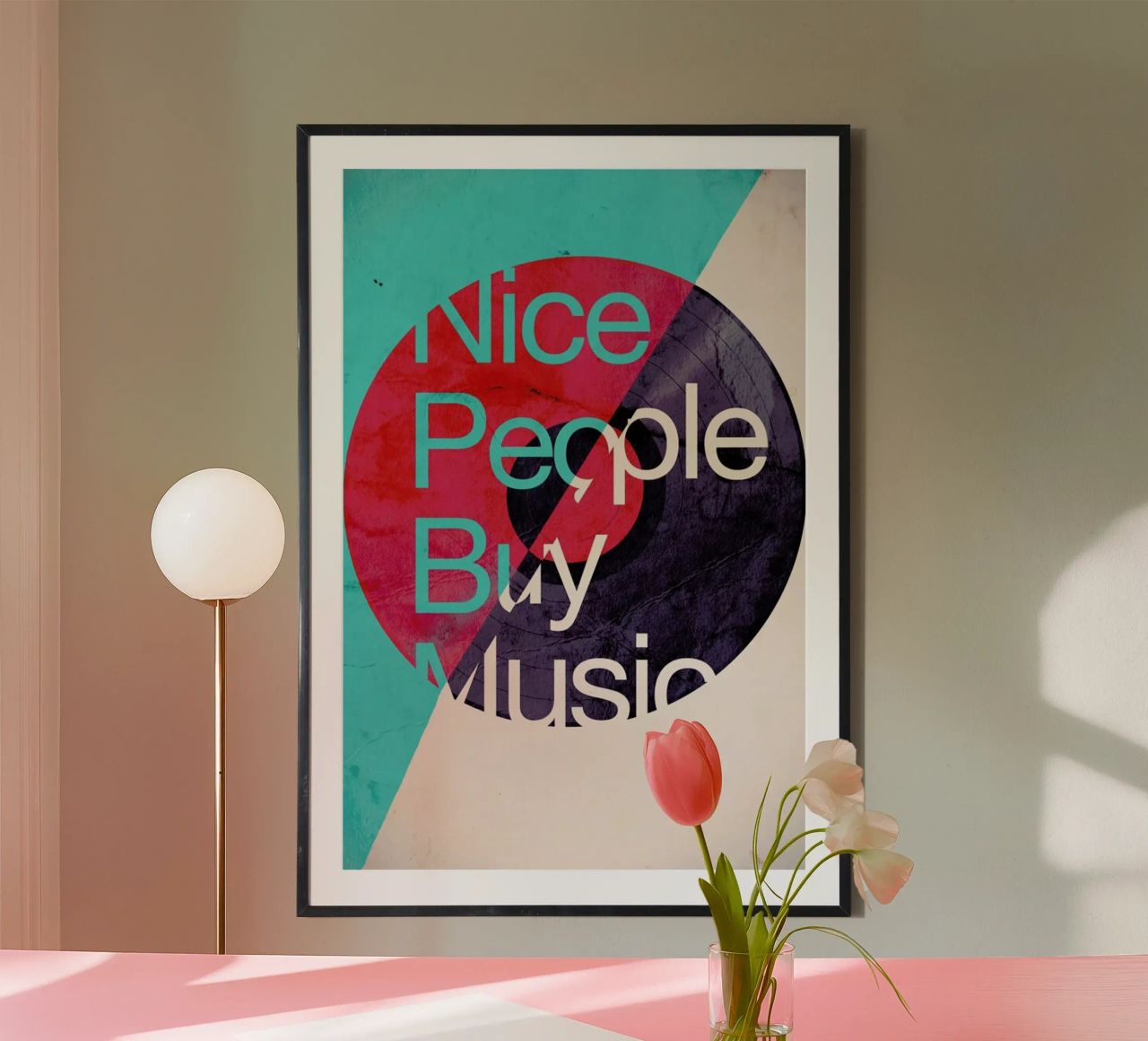 Nice people buy music poster con telaio in plastica da Danny Ivan