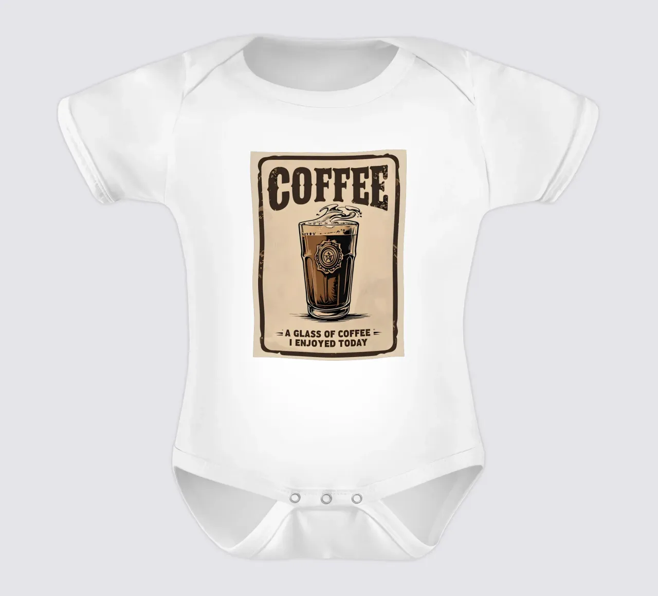 Coffe A Glass Of Coffee I Enjoyed Today short-sleeve baby romper by RETRO VINTAGE EDITION