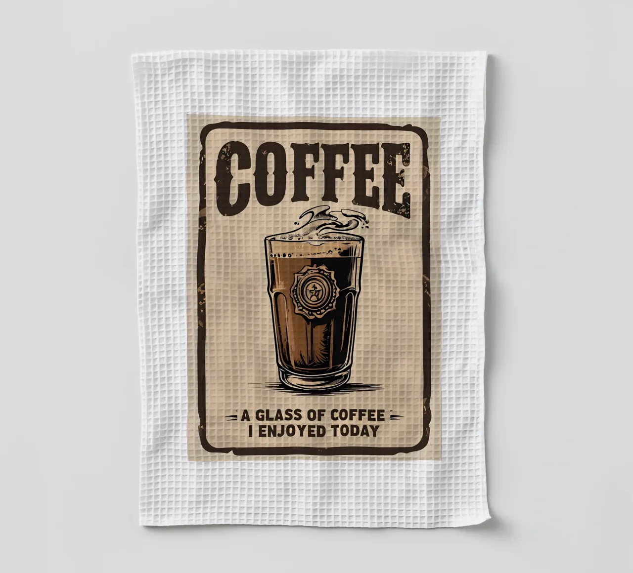 Caffè Un bicchiere di caffè che ho gustato oggi canovaccio da cucina da RETRO VINTAGE EDITION