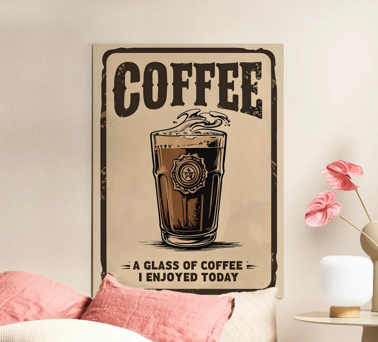 Caffè Un bicchiere di caffè che ho gustato oggi poster da RETRO VINTAGE EDITION