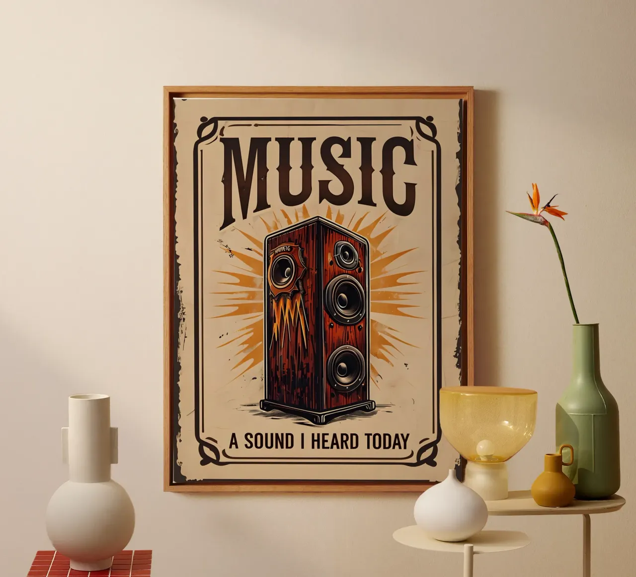 Music A Soud I Heard Today canvas with Floater frame by RETRO VINTAGE EDITION