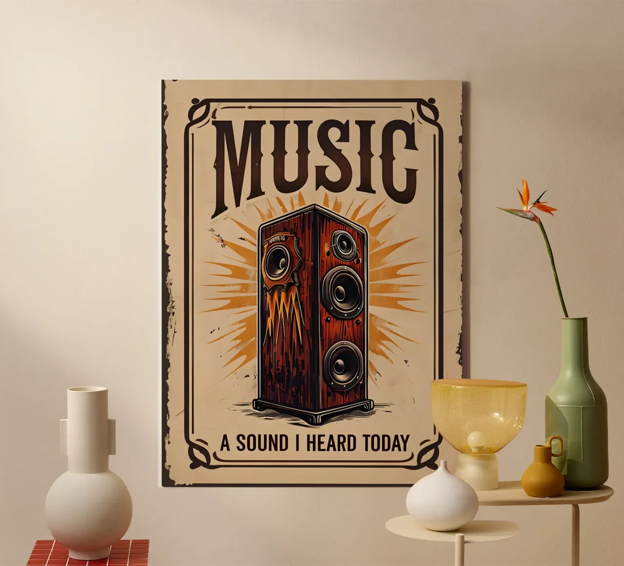 Music A Soud I Heard Today canvas with Floater frame by RETRO VINTAGE EDITION
