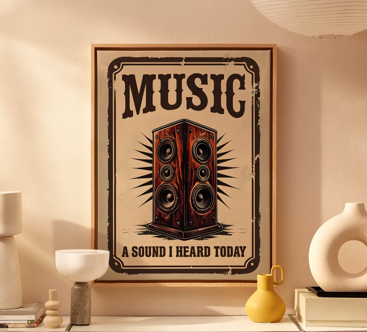 Music A Sound I Heard Today canvas with Floater frame by RETRO VINTAGE EDITION