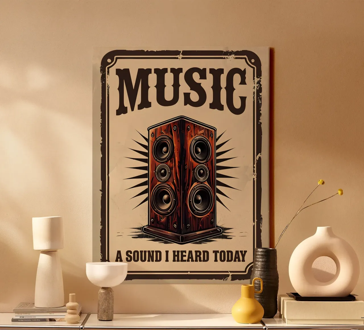 Music A Sound I Heard Today canvas with Floater frame by RETRO VINTAGE EDITION