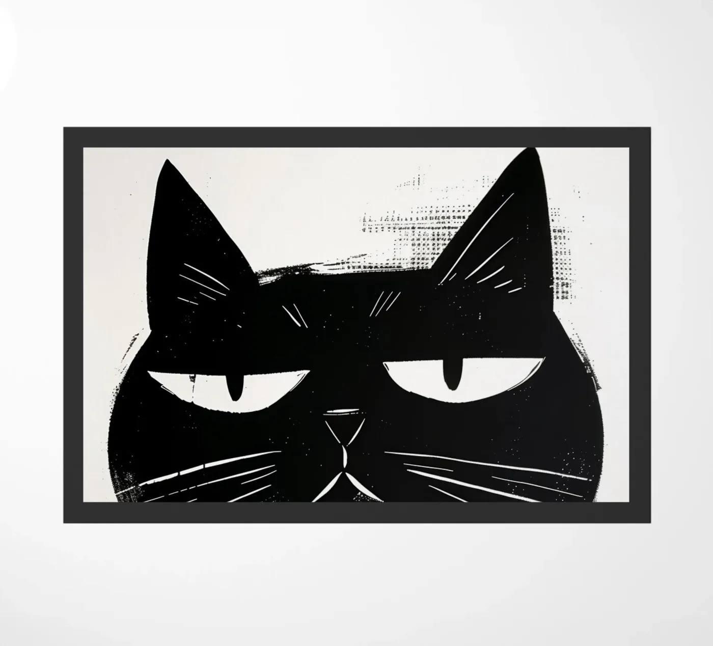 Black cat doormat by Justyna Jaszke JBJart
