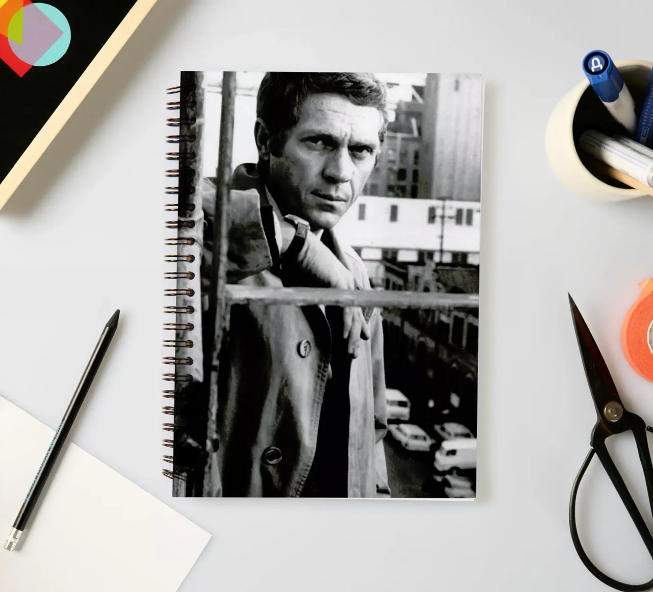 Steve McQueen in Bullitt, 1968 spiral notebook by Gallery Print and Art Limited