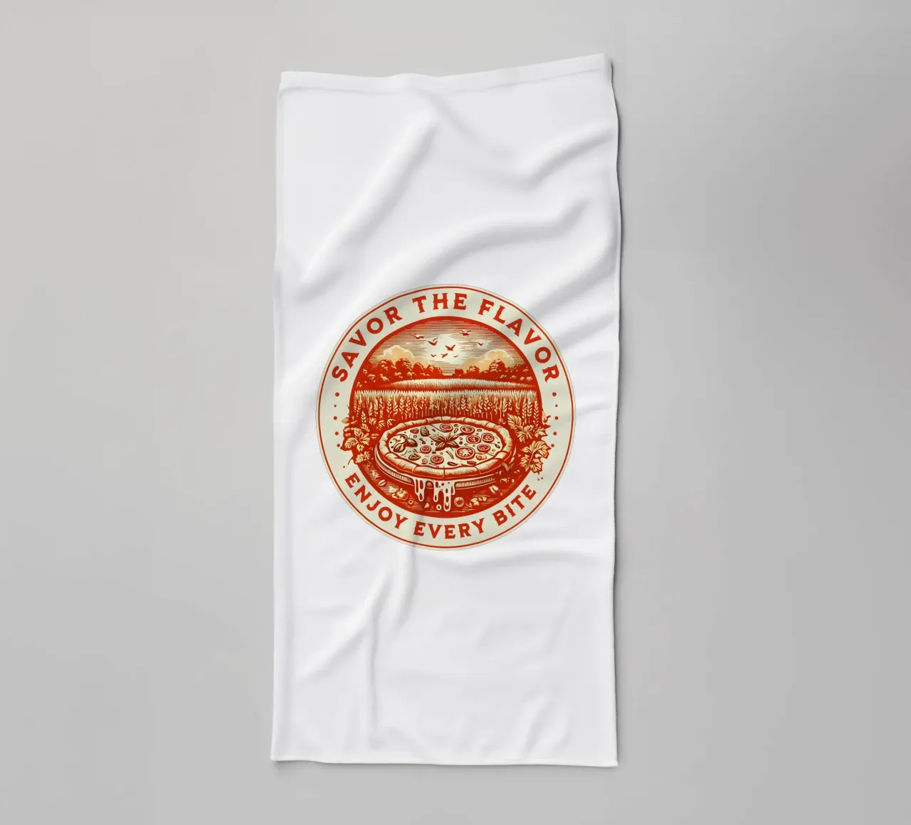 Pizza Retro Logo asciugamano da bagno da RETRO VINTAGE EDITION