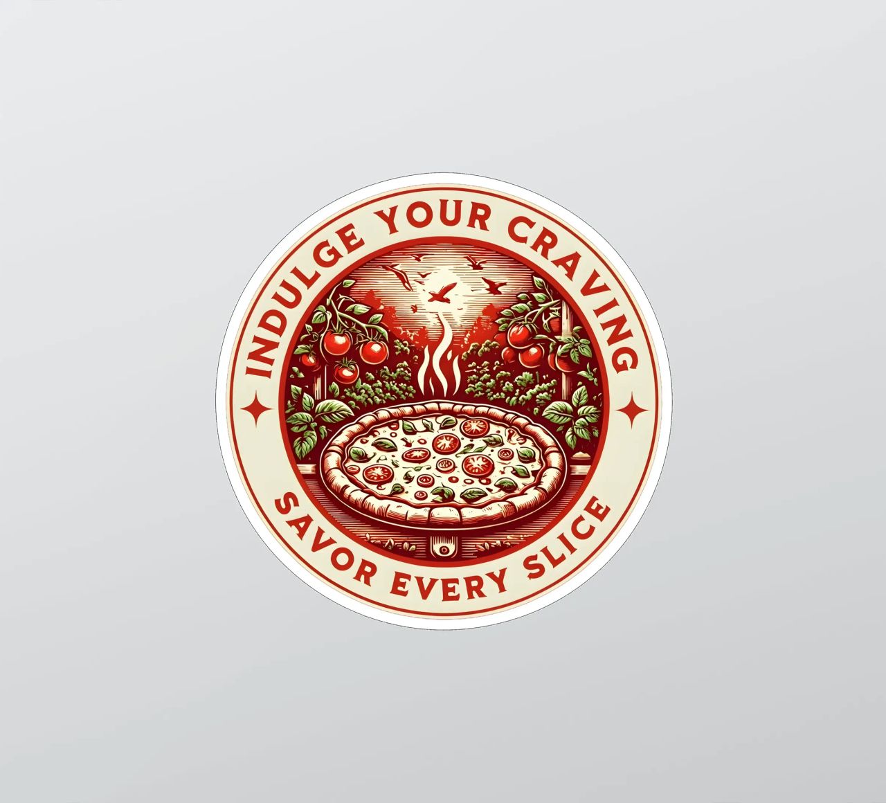 Retro Vintage Pizza Logo sticker by RETRO VINTAGE EDITION